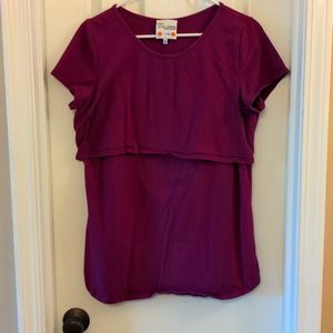 MBM Colors Nursing Plum Purple Peekaboo Short Sleeve Nursing Top